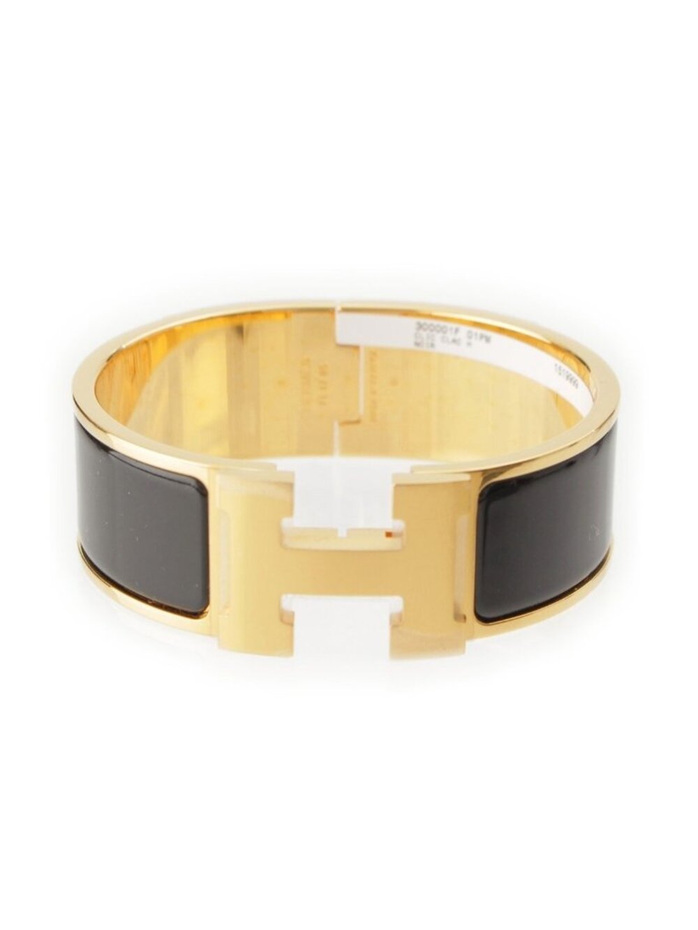 Hermes Clic Clac H Enamel Large Bracelet Golden Yellow Black